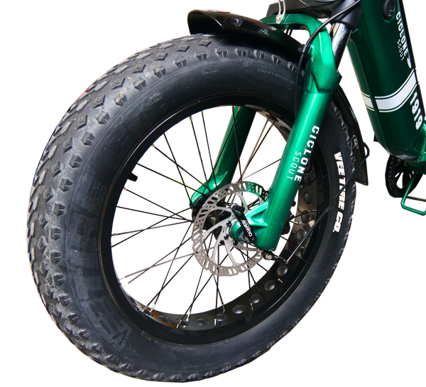 pneu kenda sur fat bike electrique vert