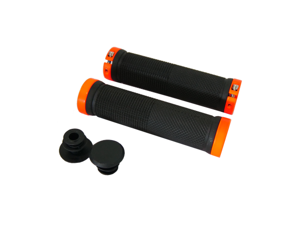 poignee grips vtt noir et orange